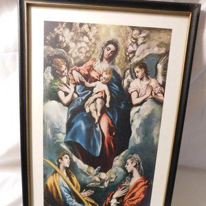 Vintage El Greco The Virgin with St. Ines and St. Tecla Framed Art Print